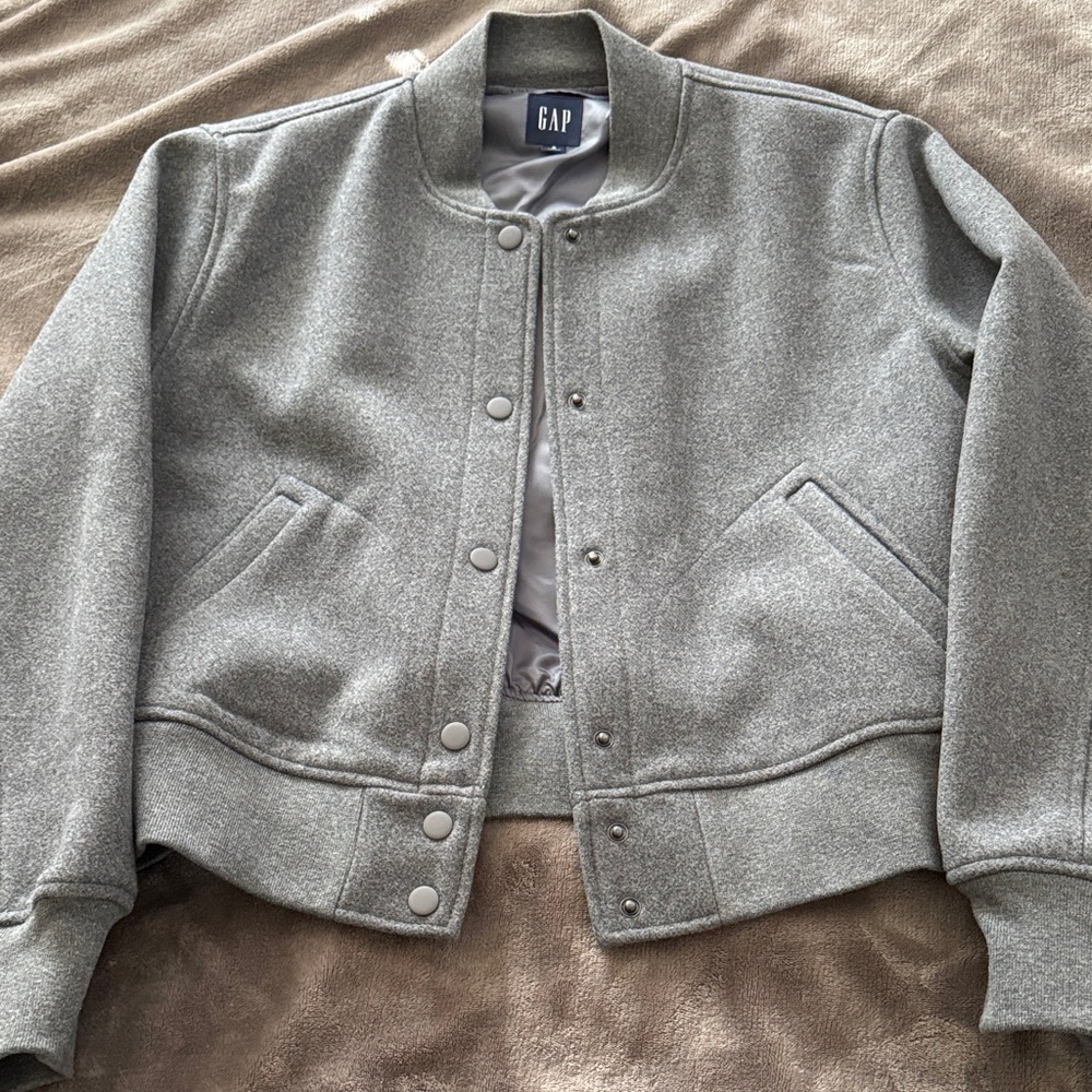 GAP Women's Classic Gray Bomber Jacket